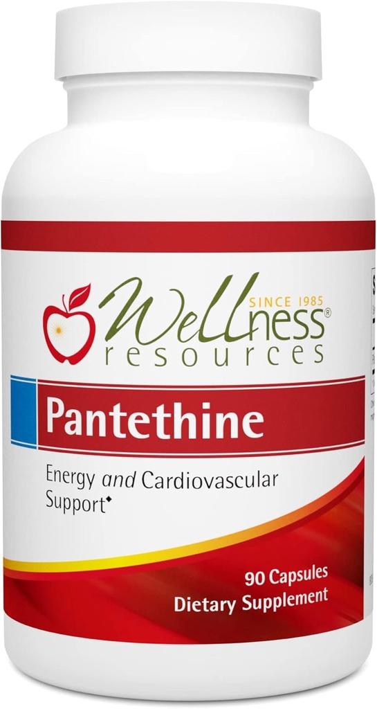Wellness Resources Pantethine - Active Vitamin B5. Vegan (300mg, 90 Capsules)