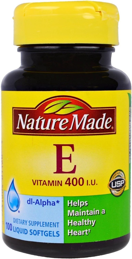 Nature Made Vitamin E 180 mg (400 IE) dl-Alpha, Dieetsupplement voor Antioxidant Support, 100 Softgels (verpakking van 3)
