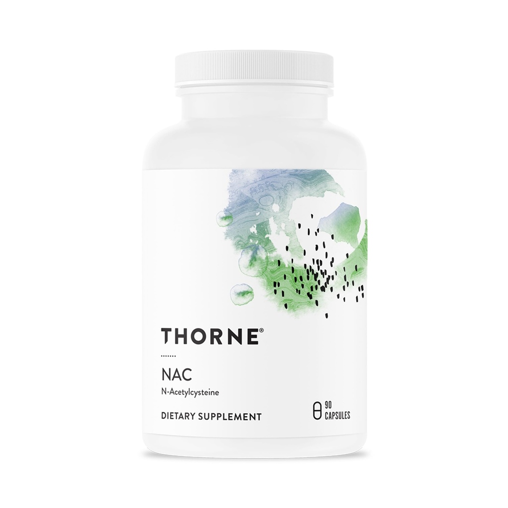 THORNE - NAC - N-Acetylcysteïne - 500mg - Ondersteunt ademhalingsgezondheid en immuunfunctie - Bevordert lever- en nierdetox* - Gluten, zuivel en sojavrije - 90 porties