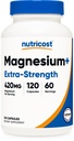 Nutricost Magnésium+ Extra Strength 420mg, 120 Capsules - 60 portions. Oxyde de magnésium et glycinate - Non-OGM, sans gluten, respectueux des végétaux
