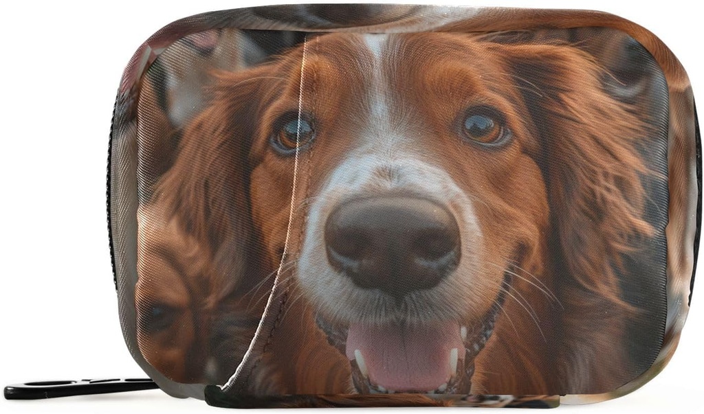 Wekelijkse pil Organisator Group Honden Golden Retriever kleine pil Box Bag Portable Travel pil Case 7 dagen vitamine supplement houder met rits voor familiebedrijf Camping