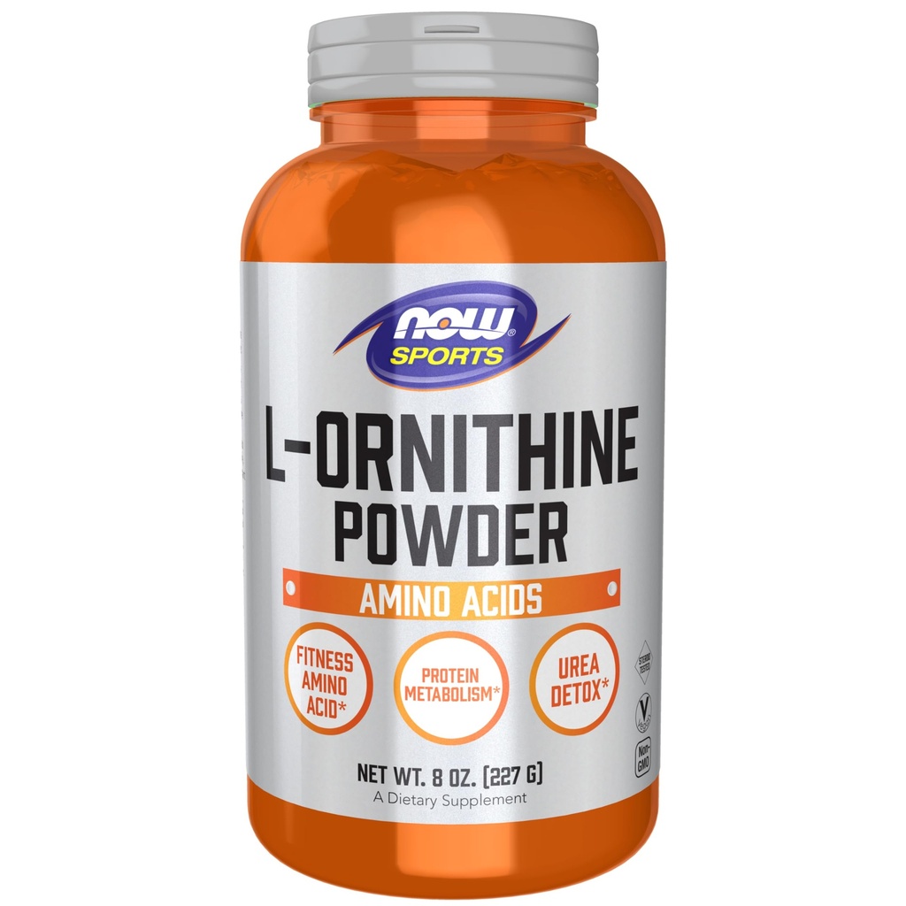 NOW Foods Sports Nutrition, L-Ornithine Powder, Proteine Metabolisme* en Ureum Detox*, Aminozuren, 8-Ounce