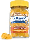 Zicam Cold Remedy Zink Gemedicineerde Fruitdruppels, Manuka honingsmaak, Homeopathische, Koude Verkorting Geneeskunde, Kortsluiting Koude Duur, 25 Tellen