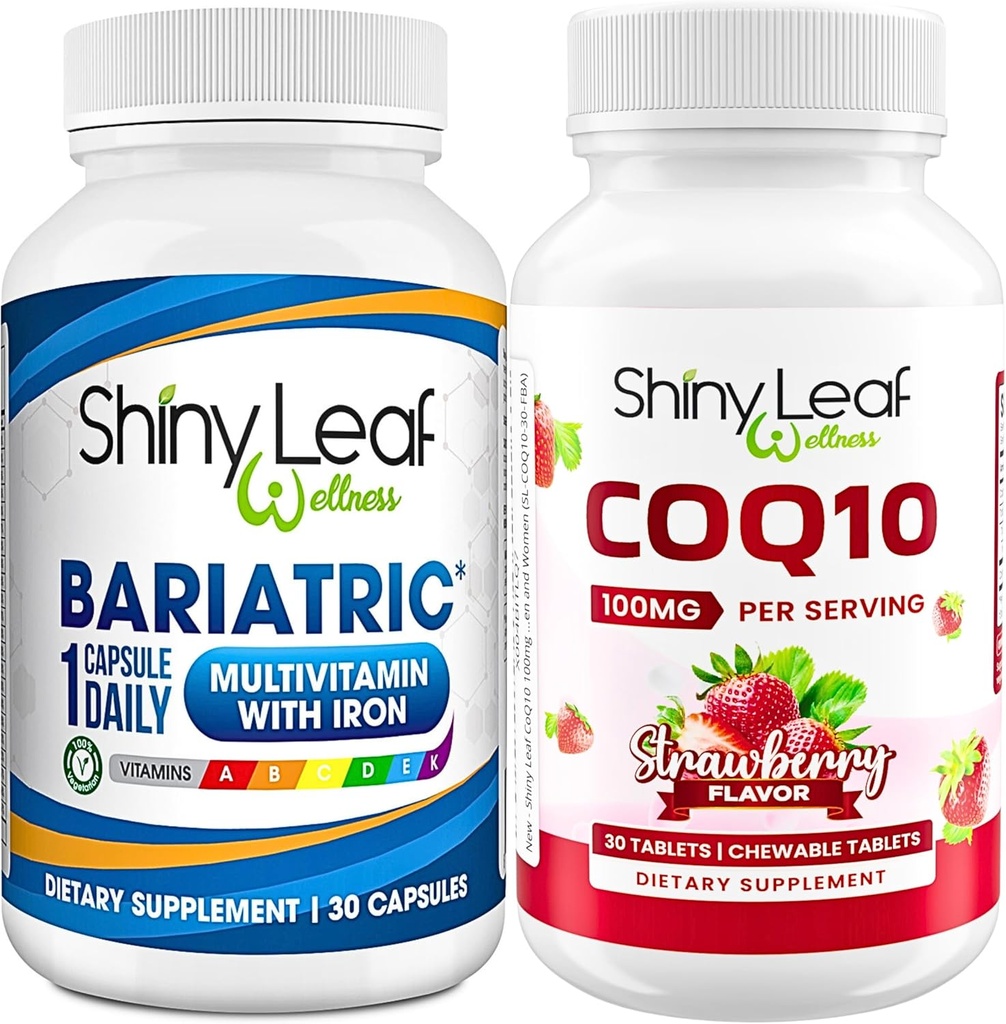 Bariatrische Multivitamine met Iron One Capsule per dag en CoQ10 100mg Supplement voor Brain Health and Energy Management voor vrouwen en mannen - 1 maand levering