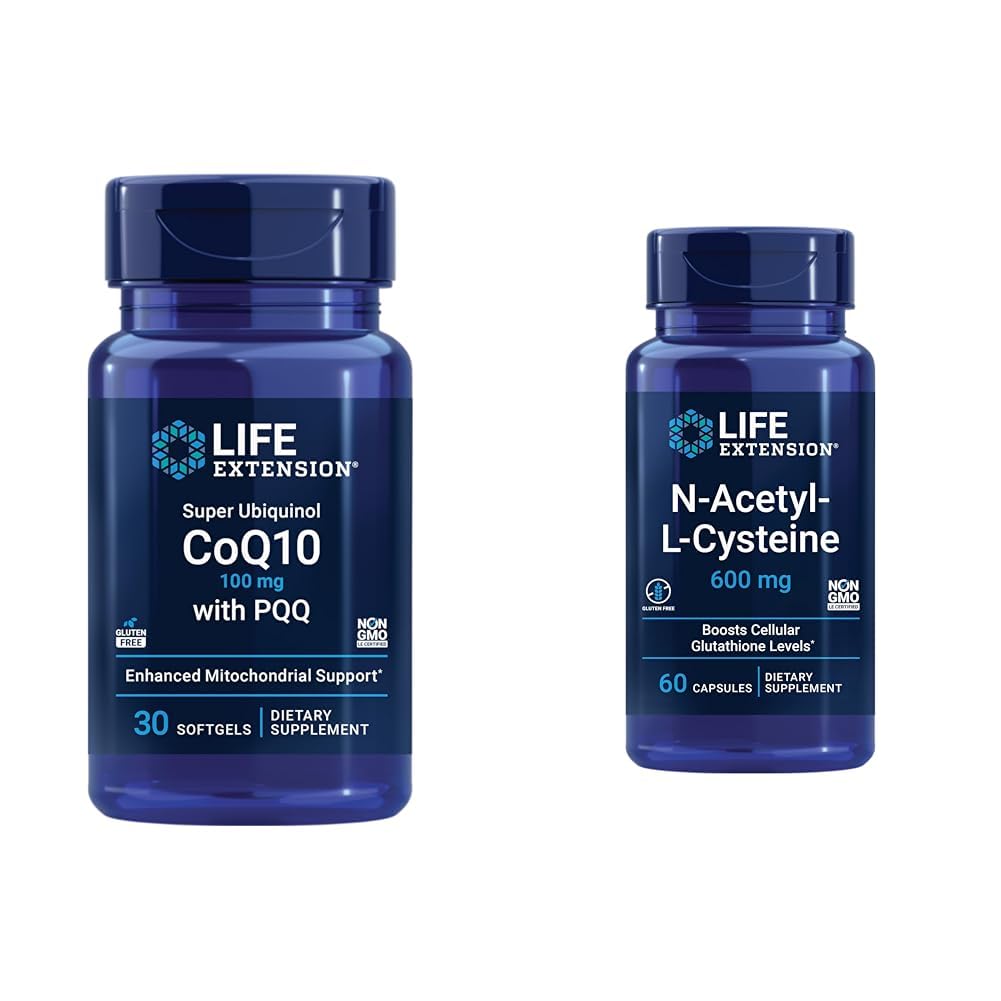 Life Extension Super Ubichinol CoQ10 met PQQ, CoQ10, PQQ & N-Acetyl-L-Cysteine (NAC), Immuun, Ademhalingsstelsel, Levergezondheid