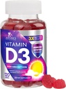 Vitamine D3 Gummy 5000 IE (125 mcg) - Voedingsvitaminen D Supplement voor vrouwen en mannen - Botten, tanden, spier- en immuungezondheidsondersteuning, hoge potentie VIT D3 Nature's Non-GMO & Gluten Free - 120 Gummies