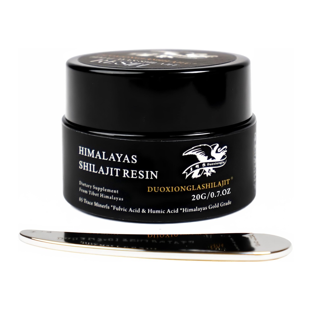 Résine Himalayas Shilajit - Pure Golden Grade de 100 % naturelle avec 85+ Trace Minerals.