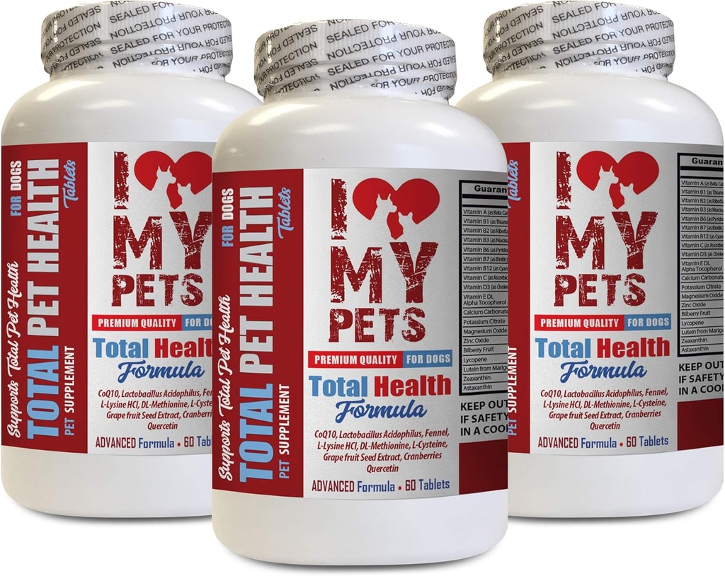 I LOVE MY PETS LLC Immuniteit voor honden - Honden Totaal PET Gezondheid - Premium Formule - Best Complex - Honden Vitamine b Complex - 3 Flessen (180 Treats)