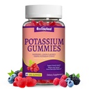 Gommies de potassium, Supplément de potassium chétif 1000mg pour les adultes, soutien des crampes de jambes et santé musculaire pour les femmes et les hommes - sans sucre, Vegan,60 comte