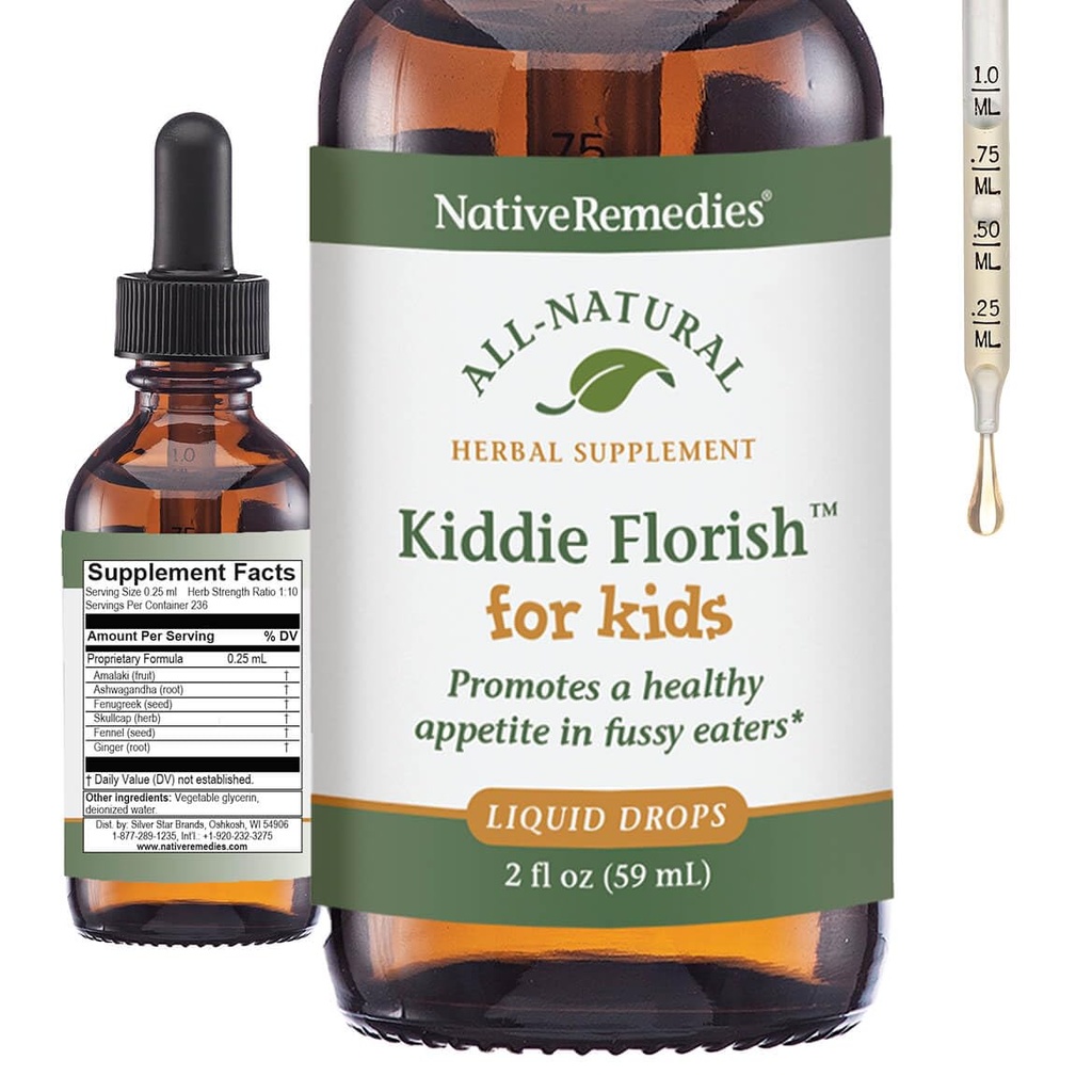 Native Remedies Kiddie Florish - All Natural Herbal Supplement Promoot een gezonde eetlust in Picky Eaters - 59 ml