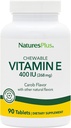 NaturesPlus Vitamine E Kauwbaar - 400 ie, 90 Vegetarische tabletten - Natuurlijke Carob smaak - Gezonde cardiovasculaire functie, Vrij-Radische verdediging en algemeen welzijn - Glutenvrije - 90 porties