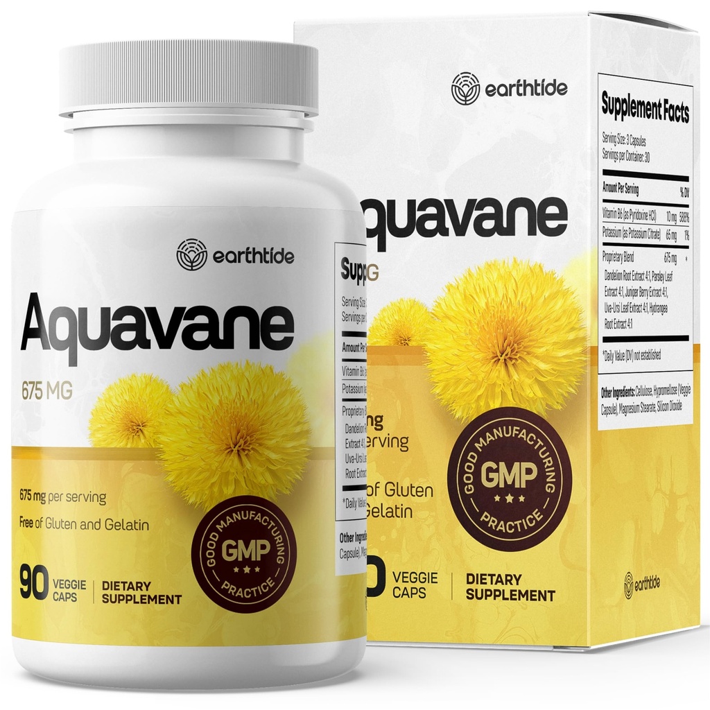 Aquavane Natural Diuretic Relief for Zwelling Feet, Enkels, & Legs - Potent Herbal Water Pillen voor Water Retention, Swell No More with Powerful Extracts, Ideaal voor het verminderen van Leg & Foot Zwelling