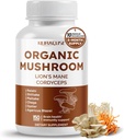 Formule de champignons biologiques 10-en-1 - avec la Mane de Lion, Cordyceps Reishi, Shiitake, Maitake, Chaga, non-OGM, sans gluten, sans soja (150 comte (paquet de 1))