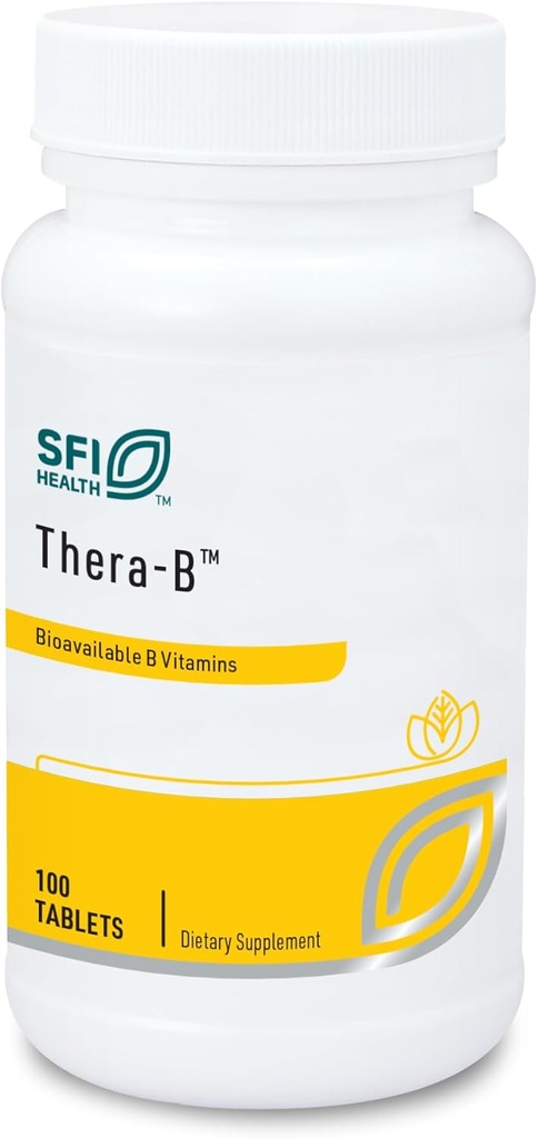Klaire Labs SFI Health Thera-B - Essential Vitamin B Complex, Hypoallergeen Formula with Aactived Metafolin Folate (L-5-MTHF), Biotine & Methylcobalamine (100 tabletten)