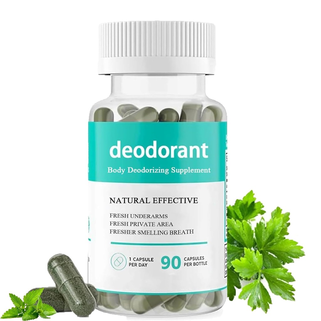 Body Deodorizing Supplement, Body Deodorizing Capsules, Body Deodorant Capsules voor Detox, Digestie, Gut Health, Huidondersteuning 90 Capsules (1)