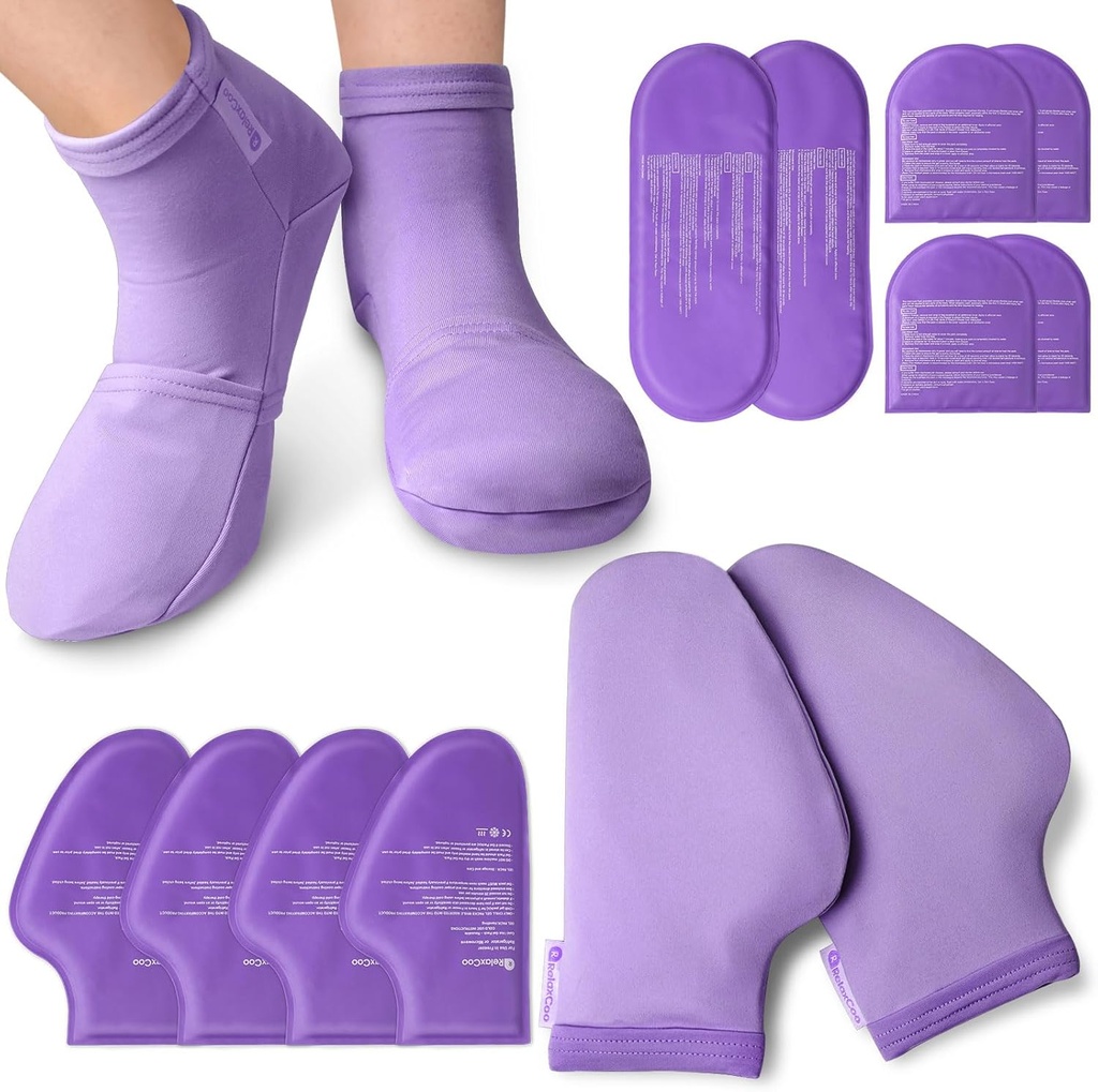 Cold Therapy Sokken & Hand Ice Pack Koude handschoenen voor chemotherapie Neuropathie, Chemo Care Pakket voor vrouwen Mannen, Ideaal voor Plantar Fasciitis, Carpal Tunnel, Artritis Handpijn verlichting, S/M
