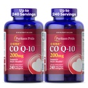 Puritan's Pride Coenzyme CoQ10 200mg, Dieetsupplement voor de gezondheid van het hart, bloeddruk, Orale Gum Gezondheid, en gezonde Veroudering Ondersteuning, 240 Rapid Release Softgels, 2-pack