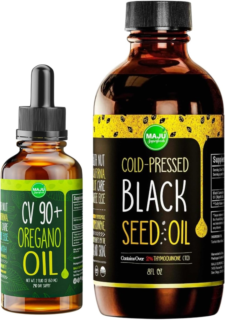 Maju Superfoods Oregano en Black Seed Oil Bundle