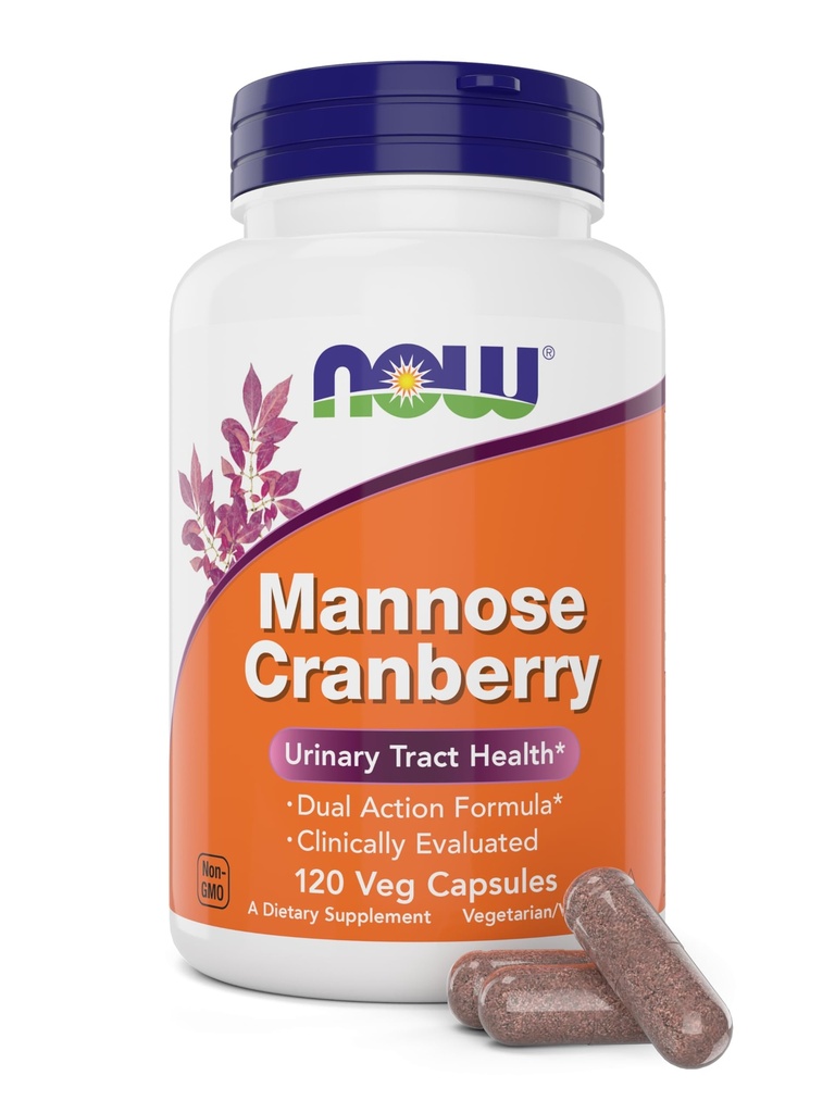 Nourriture Mannose Cranberry, 120 gélules de légumes - avec CIP - 450mg dMannose, 250mg Cranberry entier - Nettoyant de la vésicule et santé urinaire* - supplément végétalien amical, non-OGM