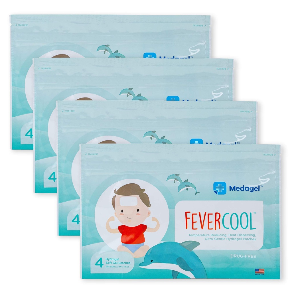 Patchs FeverCool - Patchs de refroidissement pour la fièvre, la migraine et le soulagement des maux de tête