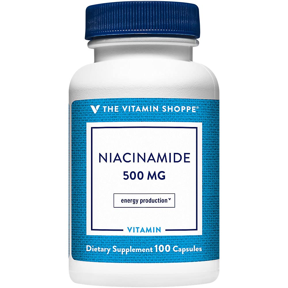 La vitamine Shoppe Niacinamide 500MG, supporte les niveaux de cholestérol déjà dans la gamme normale, une fois par jour (100 capsules)