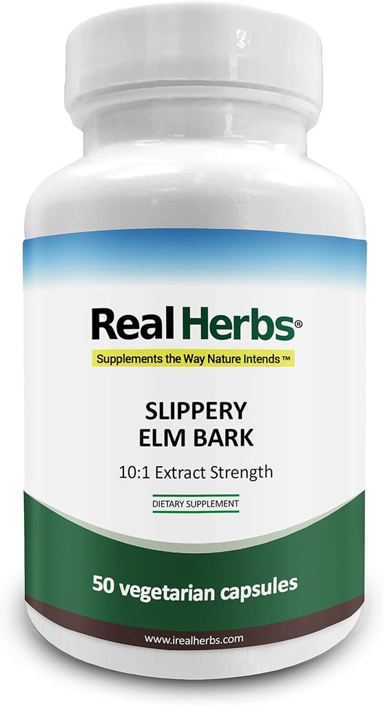 Real Herbs Slippery Elm Bark Extract-ontwikkeld van 7000mg Slippery Elm Bast met 10:1 Extract sterkte- Verzacht de vermoeidheid van de Mucous Membranen, Antioxidant huidgezondheidsondersteuning