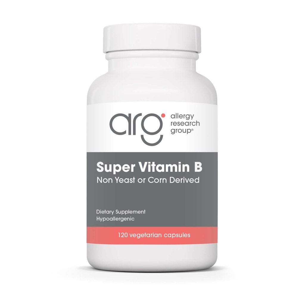Allergie Onderzoeksgroep Super Vitamine B Supplement - B Vitamine Complex voor mannen en vrouwen, met vitamine B12 en B6, Vegetarische Capsules - 120 Tellen