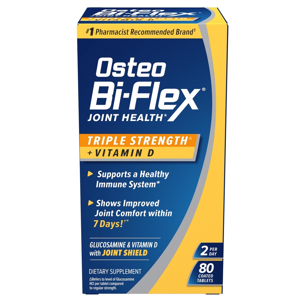 Osteo Bi-Flex Triple Strength(5) met vitamine D Glucosamine Chondroitin Joint Health Supplement, gecoate tabletten, 80 Tellen