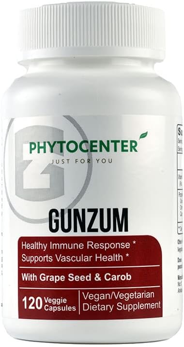 GUNZUM Supplément de soutien de la santé vasculaire avec graines de raisin, caroube et Sweetgum oriental (Vcaps)