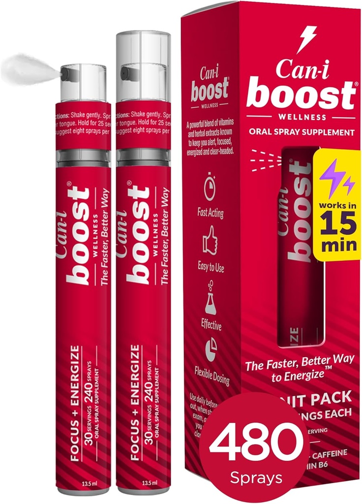 Can-i Boost Energy Spray voor vrouwen in Menopauze en Perimenopause Snel ondersteunen Vergeetachtigheid en Hersen mist, 60 Servers