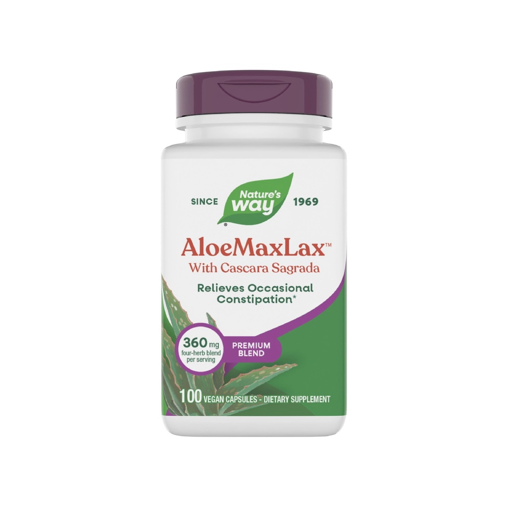 Nature's Way AloëMaxLax met Cascara Sagrada, Occasional Constipatie Relief*, 100 Vegan Capsules