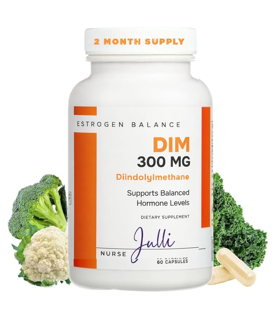 DIM Estrogeen Supplement voor vrouwen - Hormone Balance & Harmony Ondersteuning voor Menopauze, PCOS & Hormonal Acne met Antioxidant Eigenschappen - 300 Mg, 60 Tel (Pack of 1)
