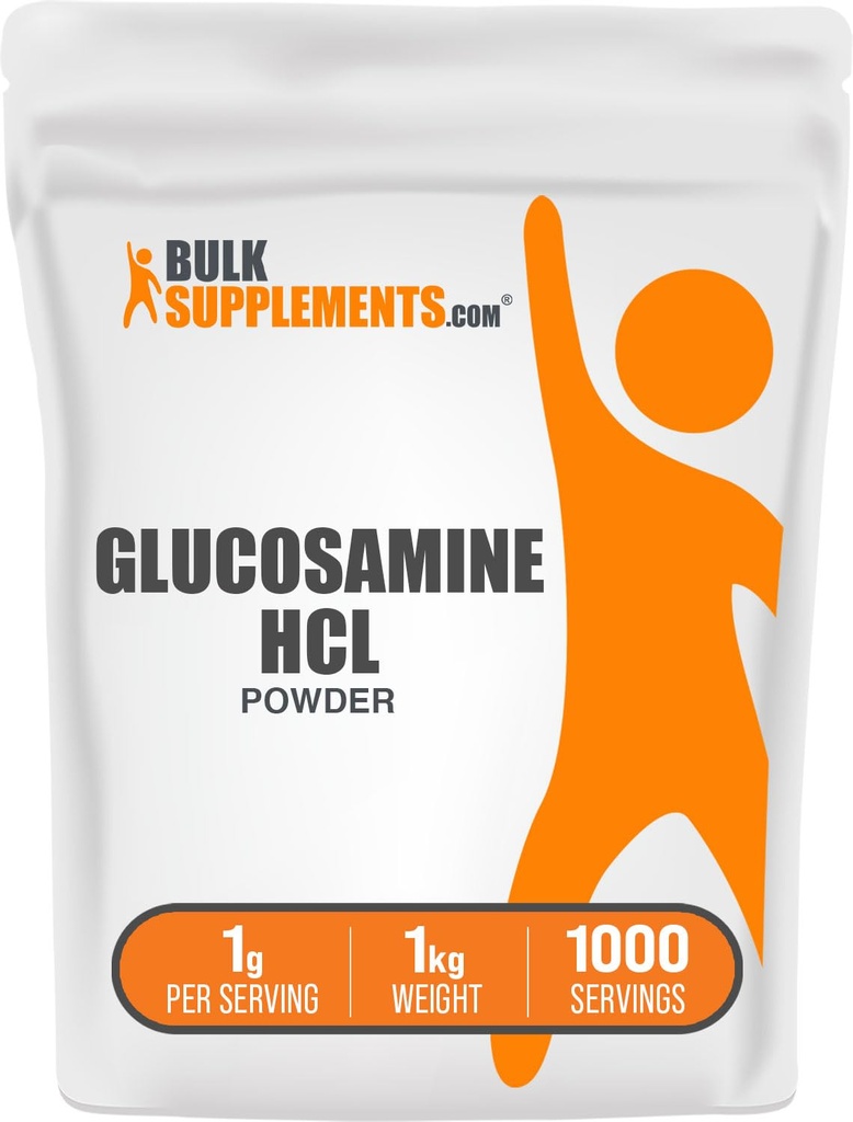 BulkSupplements.com Glucosamine HCl Powder - Glucosamine Supplement, Joint Support Supplement - Glutenvrij, 1g per portie, 1kg (verpakking van 1)