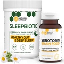 Natuurlijke Stacks Supplementen bundel - SleepBiotic Prebiotic Fiber (292g) + Serotonine Supplement (60caps) - voor Mood & Energy Boost, geestelijke gezondheid, Gut Health en betere slaap