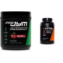 JYM Supplement Science PRE JYM 30 Servers - Black Cherry & Vita JYM Sports Multivitamine & Mineral Support, Vitamine A, C, B6, B12, E, K, Boron, Biotin, Kalium 60 tabletten