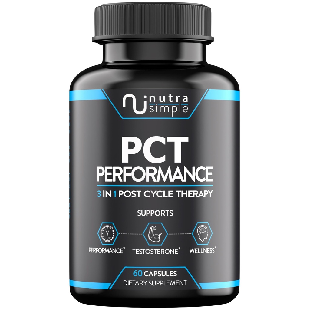 Supplément PCT pour hommes, support post-cycle 3-en-1 et booster naturel avec bloqueur d'estrogène, formule de soutien du foie, fabriqué aux États-Unis, avec Fenugreek, Chrysin, Tongkat Ali, Thistle de lait - 60 capsules