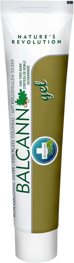 Annabis BALCANN Natural Vegan Skin Hennep Gel met Oak Tree Bark - Moisturizes and Soothes Geïrriteerde, Eczematous, en Psoriasis Skin - After-Sun, Sunburn, en Burn Care