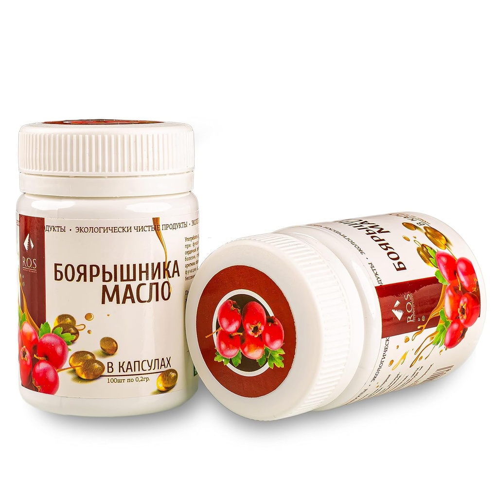 Huile d'Hawthorn Sibérie 200 Capsules Extra Virgin Cold Pressed (2 Pack)
