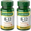 De Bounty Vitamine B12 van de natuur, ondersteunt het energiemetabolisme en de gezondheid van het zenuwstelsel, 500mcg, tabletten, 100 Ct (verpakking van 2)