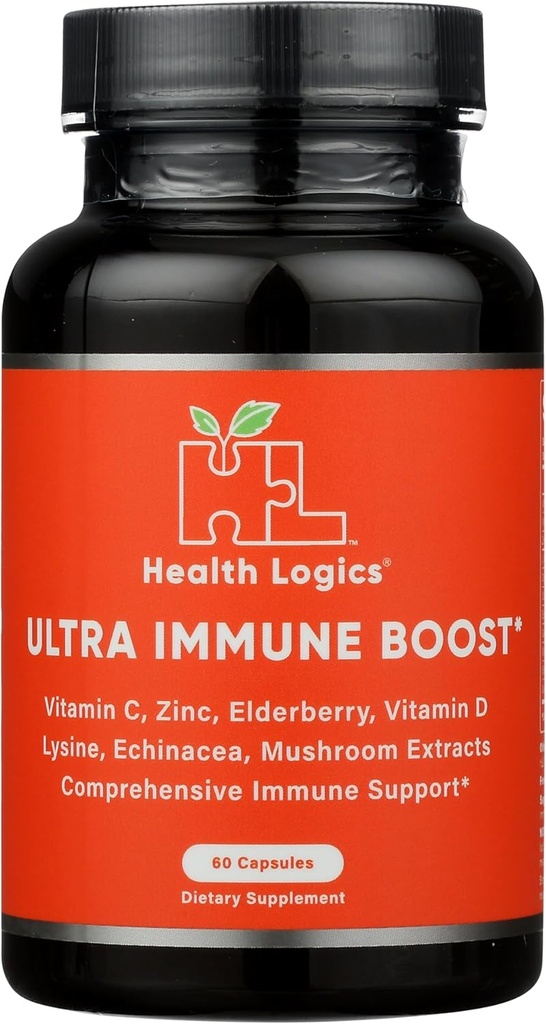 Health Logics Fortify! Capsules met vitamine C, Zink, Vlierbes, Vitamine D, Lysine, Echinacea, en Paddestoel Extracten voor krachtige antioxidant Immune Support, 60 Veggie Caps