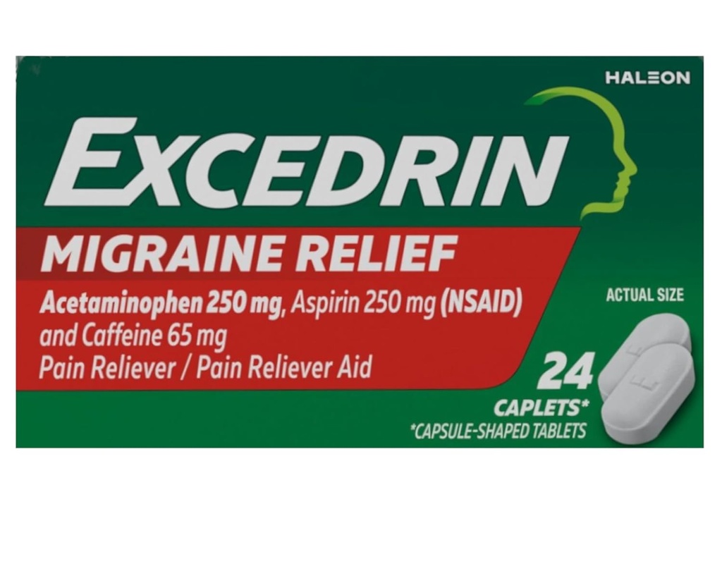 Excedrine Migraine Pain Reliever Caplets 24 ea