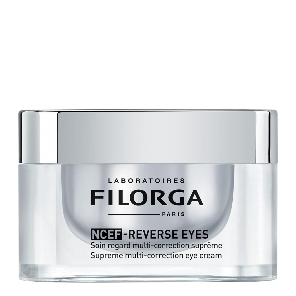 Filorga NCEF-Reverse Eyes Multi-Correction Anti Aging Eye Cream, met Hyaluronic Acid, Collageen, en vitamine C te verminderen rimpels, donkere kringen, en Pufiness en Boost Eye Moisturizing, 0.5 fl. oz.