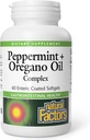 Natuurlijke factoren, Peppermint & Oregano Oil Complex, Digestieve hulp voor gastro-intestinale gezondheid, 60 softgels