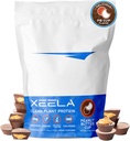 Poudre de protéines végétales à base de plantes XEELA - Testé indépendamment - 25g de protéines élevées, de pois pour les hommes et les femmes - Vitamines et minéraux, non OGM, sans produits laitiers et sans gluten, faible teneur en glucides et faible teneur en gras (coupe au beurre de peanut)