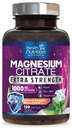 Capsules de citrate de magnésium 1000mg - Poudre de magnésium Max Absorption pour support musculaire, nerveux, os et cardiaque, complexe de citrate de haute absorption, sans gluten, sans OGM - 120 capsules