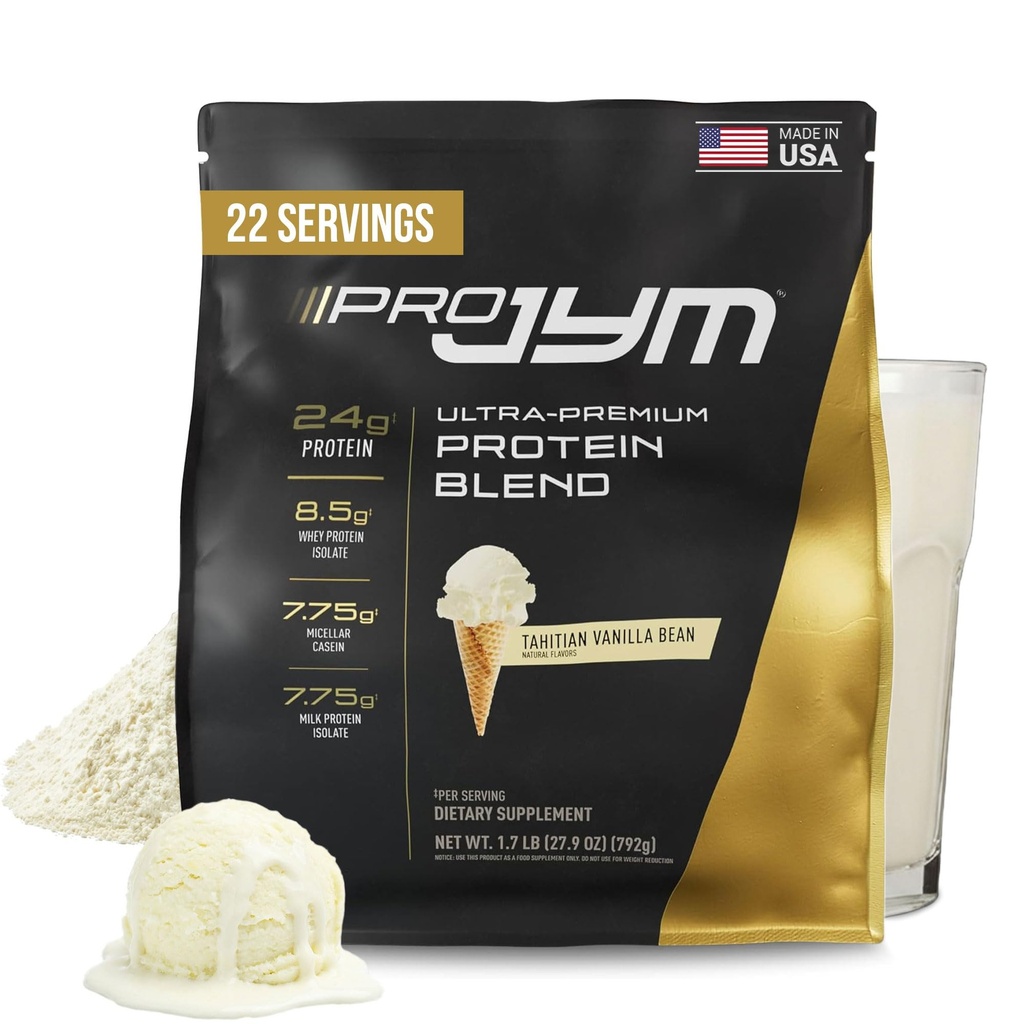 JYM Supplément Science Pro JYM Tahitian Vanilla Protein Powder - Whey Protein Isolates, caséine et protéines du lait, Lean Muscle Building pour les hommes et les femmes, 22 portions