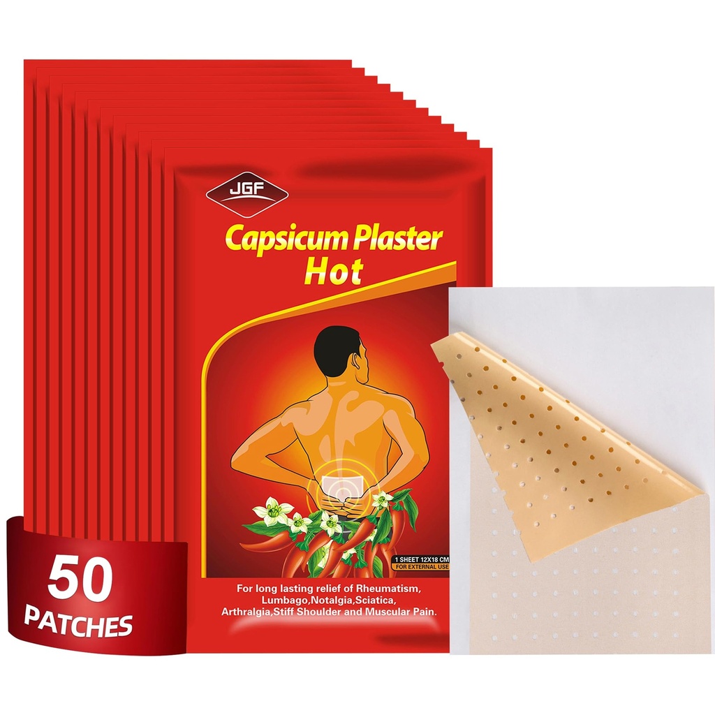 50 Count Capsaïcin Patches,4.72"x7.08" Hot Capsicum Patch