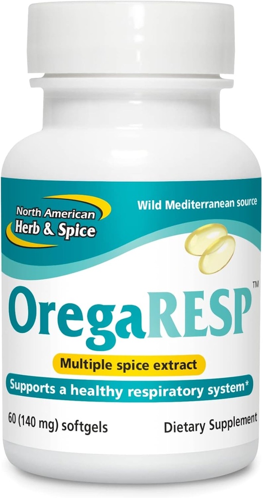 NOORD AMERICAN HERB & SPICE OregaResp P73-60 Softgels - Ondersteunt Immune & Respiratory Health - Multiple Spice Oil Complex with Oreganol P73 Oregano Oil - Non-GMO - 30 Servings