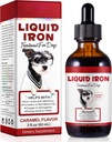 Liquid Iron Drops voor honden, vloeibaar ijzer Supplementen voor honden Ondersteunt bloedarmoede, bevordert de gezondheid van het bloed, verbeteren lage enery niveaus en lethargy - huisdier Supplies hond vitamines - 60 ml / caramel smaak