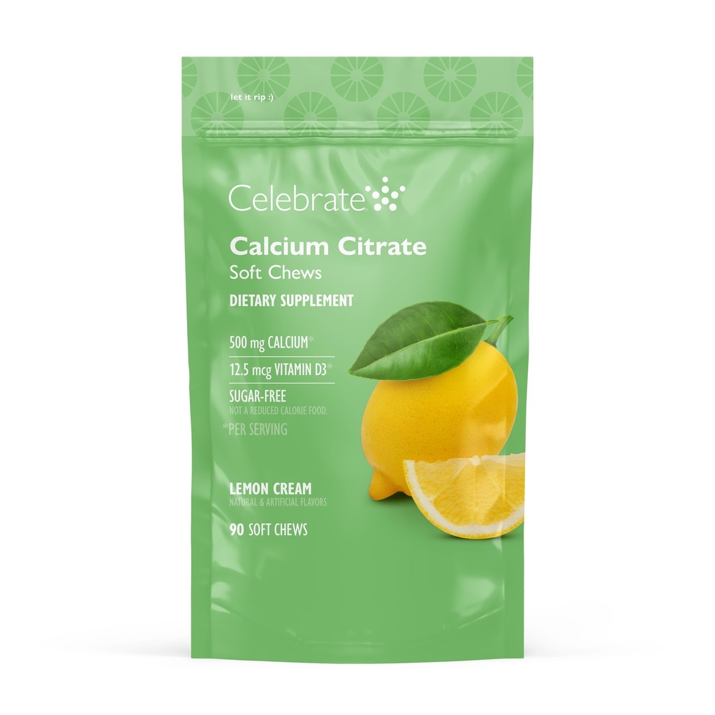 Vier vitamines Bariatrische 500 mg Calciumcitraat Zachte kauwgom met 500 IE Vitamine D3 
